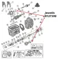 Preview: Snap Ring (large) Mainshaft SR4 Transmission Jeep CJ (80-83), exploded drawing highlighting the position of Snap Rings on Transmission with red arrows.