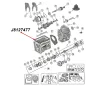 Preview: Shift Cover Gasket SR4 Transmission Jeep CJ (80-83), exploded drawing highlighting the position of Gasket red arrow.