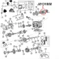 Preview: Einstellscheiben Set Ausgangswelle vorne Dana 300 Verteilergetriebe Jeep CJ 80-86, Explosionszeichnung die mit roter Umrandung die Position der Einstellscheiben zeigt.