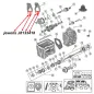 Preview: Shift Fork Insert SR4 T4 T5 Transmission Jeep CJ / SJ / Cherokee XJ (80-86), exploded drawing highlighting the Shift Fork Insert on Transmission with red arrow.