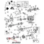 Preview: Bearing Output Shaft rear Dana 300 Transfer Case Jeep CJ (80-86), exploded drawing showing location of Bearing on Transfer Case with red arrow.