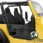 Preview: Storage Bags Black Denim Jeep CJ7, CJ8, Wrangler YJ, TJ (76-06). Close-up, mounted on closed element door.