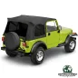 Preview: Bestop Soft Supertop mit getönten Scheiben in schwarz (Black) Denim. Jeep CJ7, Wrangler YJ (1976-1995). Premium Vinyl-Verdeck