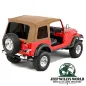 Preview: Bestop Supertop Softtop mit getönten Scheiben Spice Denim für Jeep CJ7, Wrangler YJ (1976-1995) montiert am Fahrzeug.