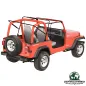 Preview: Rahmen von Bestop Supertop Softtop mit klaren Scheiben in Black Denim Jeep CJ7 Wrangler YJ (1976-1995), montiert.