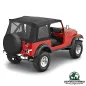 Preview: Bestop Supertop Softtop mit klaren Scheiben in Black Denim Jeep CJ7 Wrangler YJ (1976-1995), montiert.
