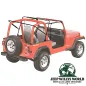 Preview: Rahmen von Bestop Supertop Softtop mit klaren Scheiben Black Crush. Jeep CJ7, Wrangler YJ (1976-1995) am Fahrzeug.
