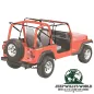 Preview: Gestänge von Bestop Soft Supertop mit klaren Scheiben, Tan Denim (braunes Vinyl) für Jeep CJ7, Wrangler YJ 76-95 am Fahrzeug.