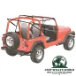 Preview: Rahmen von Bestop Supertop Softtop mit klaren Scheiben Spice Denim für Jeep CJ7, Wrangler YJ (1980-1995) am Fahrzeug.