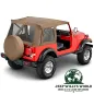 Preview: Bestop Supertop Softtop mit klaren Scheiben Spice Denim für Jeep CJ7, Wrangler YJ (1980-1995) am Fahrzeug.