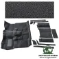Preview: Alle Einzelteile von Auto Custom Carpets Teppich Premium Komplett Set Original Style Schwarz Jeep CJ7 (1976-1986).