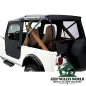 Preview: Bestop Tigertop mit einteiligen Türen Black Crush für Jeep CJ7 (76-86) montiert mit hochgerolltem Seitenfenster.