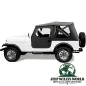 Preview: Bestop Tigertop Verdeck mit einteiligen Türen in Black Crush (strukturierts Kunstleder) für Jeep CJ7 (1976-1986) montiert.