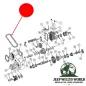 Preview: Exploded drawing of transfer case highlighting position of gasket