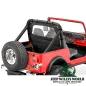 Preview: Bestop Windjammer, Windschott Black Denim, schwarzes Vinyl (strukturiert). Jeep CJ5 CJ7 CJ8, Wrangler YJ (80-95) montiert.
