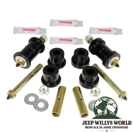 Leaf Spring Bushing Set, Frame Side Greasable Front or Rear PU Black Jeep CJ 76-86