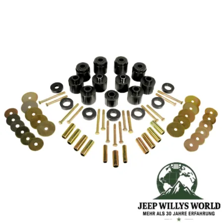 Prothane Karosserieauflagegummi & 1" Body Lift Kit (Höherlegung), Polyurethan schwarz. Jeep CJ5 CJ7 (1976-1979)