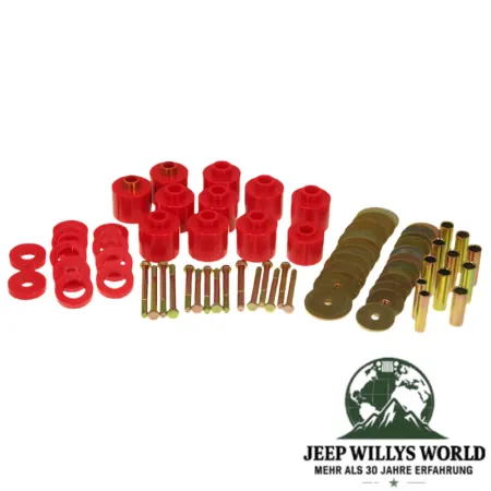 Prothane Karosserieauflagegummi & 1" Body Lift Kit (Höherlegung), Polyurethan rot. Jeep CJ5 CJ7 (1976-1979)