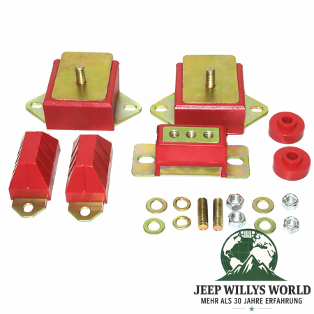 Motorgummi + Getriebe + Achsanschlag Set Rot 4,2 L 6 Zyl. Jeep CJ 78-86
