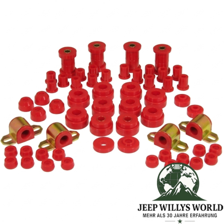 Karosseriebuchsen Fahrwerkbuchsen Komplett Set PU rot Jeep CJ 76-79