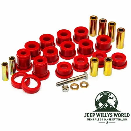 Prothane Längslenker Buchsen Set vorne, Polyurethan rot. Jeep Wrangler JK (07-18)