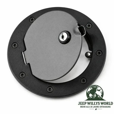 Rugged Ridge Tankblende Tankdeckel Tankcover Tankfüllstutzen Stahl Schwarz Jeep Wrangler JK (07-18)