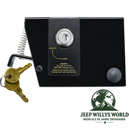 Motorhaubenschloss schwarz pulverbeschichtet Jeep CJ5 CJ7 CJ8 (72-86)