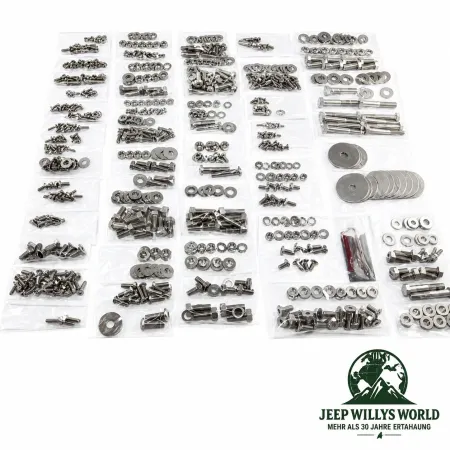 Schraubensatz komplett Edelstahl 620-teilig Jeep CJ7 (76-86)