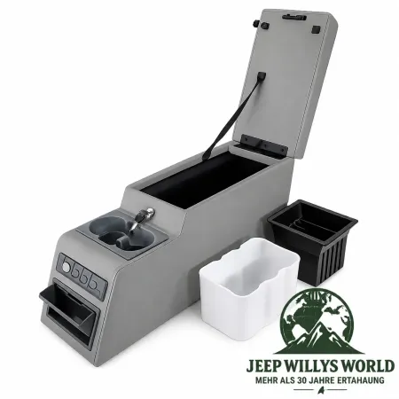 Mittelkonsole "Mega" Grau Jeep CJ + Wrangler YJ 76-95
