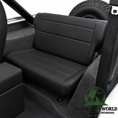 Rugged Ridge Rücksitzbank klappbar Schwarz Denim Jeep CJ5 CJ7 CJ8 / Wrangler YJ (1976-1995)