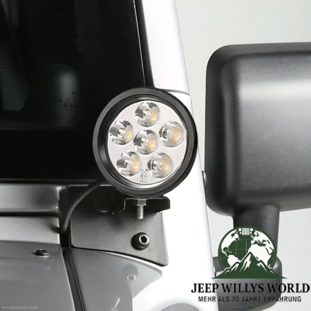 LED Headlamp round Ø 8,9cm 18 Watt with E-mark