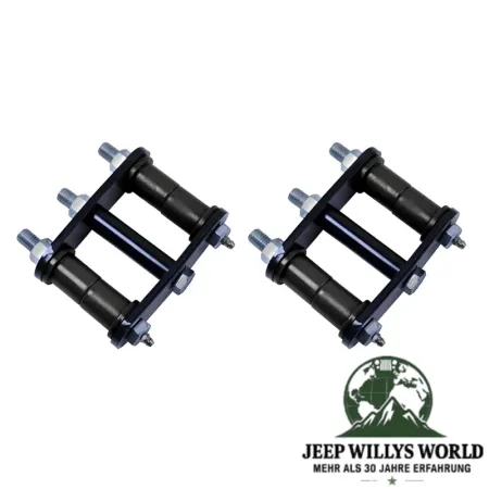 Rugged Ridge Blattfeder Federschäkel Paar verstärkt hinten rechts und links +1" - 25mm Jeep CJ5 CJ7 CJ8 (1976-1986)