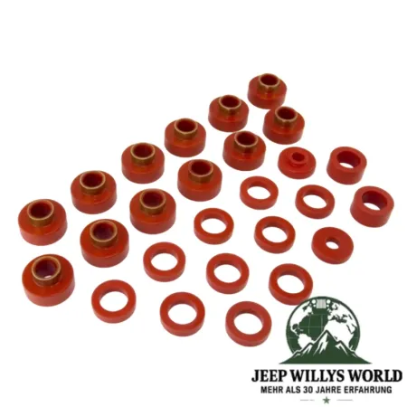Prothane Karosserieauflagegummi Set Polyurethan Rot Jeep CJ8 (1981-1985)