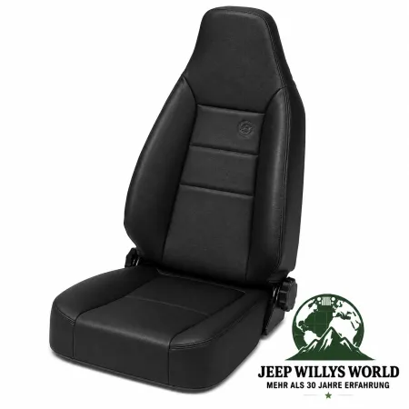 Bestop Komfort Sitz Trailmax II Sport vorne rechts oder links Schwarz Denim Jeep CJ5 CJ7 CJ8 / Wrangler YJ TJ (1976-2006)