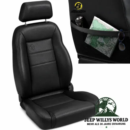 Bestop Sportsitz Trailmax II Pro vorne rechts Black Crush Jeep CJ5 CJ7 CJ8 / Wrangler YJ TJ (1976-2006)