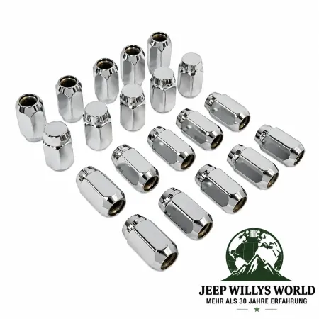 Crown Radmuttern Set Chrom 1/2" Jeep (1964-2018)