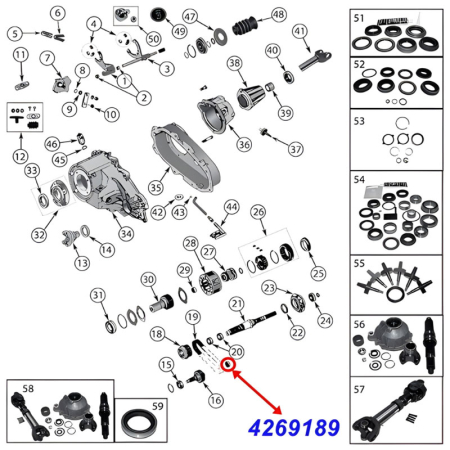Lager für die Ausgangswelle vorne (vorne oder hinten) am NP208, NP228, NP229 NP231, NP242, NV147, NV241, NV242, NV241OR, NV247, MP1622CC oder MP3022 Verteilergetriebe. Jeep SJ / J Serie / Cherokee XJ / Wrangler YJ / TJ / JK / JL / Grand Cherokee ZJ / ZG /