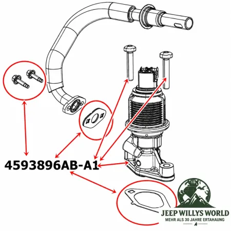 Exhaust gas recirculation valve EGR / AGR  Jeep Wrangler JK 3.8L Engine (07-11)