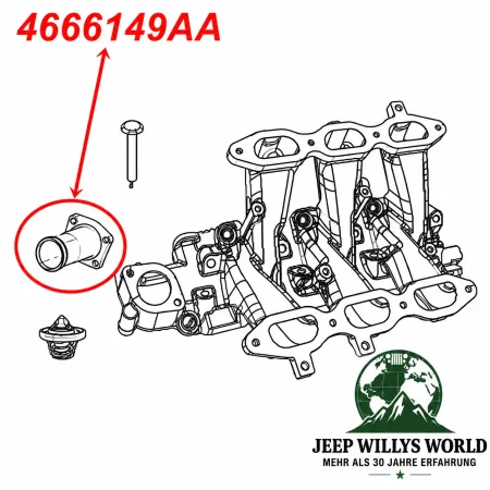Dorman Thermostatgehäuse oben für 3,8L Motor.. Jeep Wrangler JK (07-11)