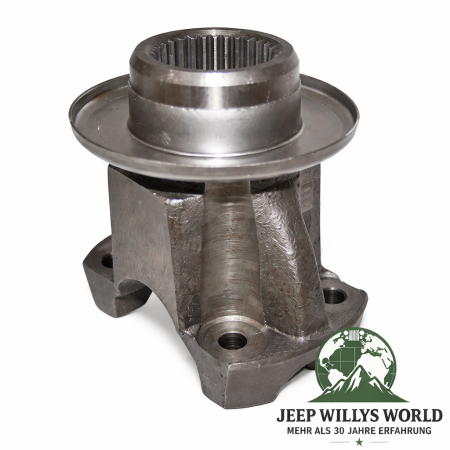 Kardanflansch Dana 30 Vorderachse, 44 Hinterachse, 300 Verteilergetriebe Jeep CJ Wrangler Cherokee Commanche 66-93, Flansch verschraubung auf Montagepunkten liegend, ganzer Artikel zu sehen.