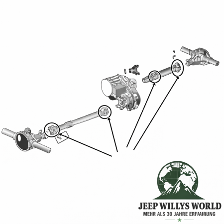 Kreuzgelenk Kardanwelle 82 x 27 mm Jeep CJ + Wrangler + Cherokee + Grand Cherokee 76-07