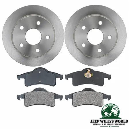 Raybestos Scheibenbremsen & Beläge Komplett-Set hinten für Jeep Grand Cherokee WJ WG (99-04).