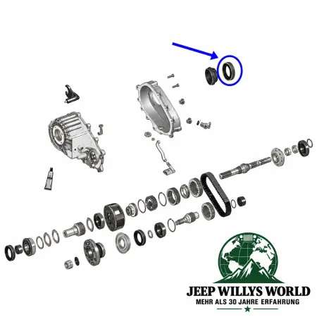 Output Shaft Oil Seal Transfer Case Rear Jeep Cherokee KJ + Grand Cherokee WJ WG 00-07