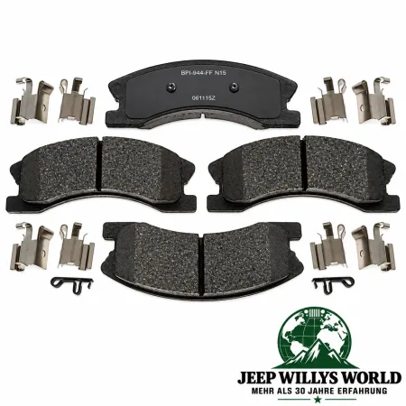 Raybestos R-Line Akebono Bremsklötze Bremsbeläge Satz vorne. Jeep Grand Cherokee WJ WG (90-04)