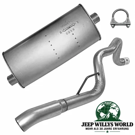 AP Exhaust Muffler and Tailpipe Set MSL Maximum with 2.5"for 2.7L CRD and 4.0 + 4.7L engine. Jeep Grand Cherokee WJ WG (99-01)