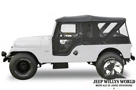 Tigertop Verdeck inkl. Türen Schwarz Jeep CJ6 55-75