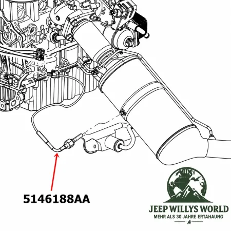 Ridex Abgastemperatursensor Jeep Wrangler JK , Cherokee KK 2,8L CRD (11-18)
