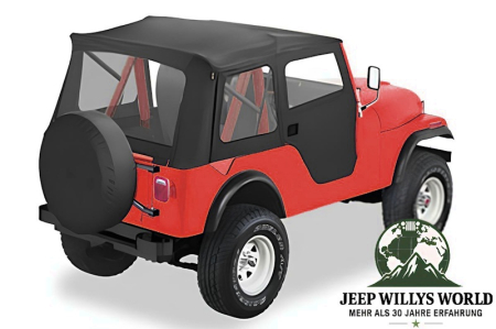 Supertop Verdeck incl. teilbare Türen Schwarz Willys M38A1 + Jeep CJ5 55-75