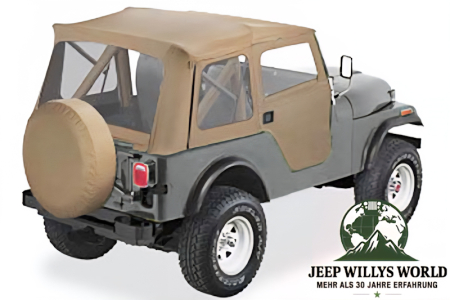 Supertop Verdeck incl. teilbare Türen Tan Denim Jeep CJ5 76-83