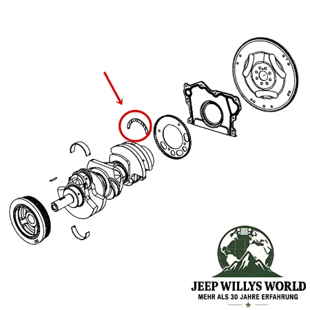 Crown Crankshaft Thrust Bearing Set Jeep Wrangler, Gladiator , Cherokee , Grand Cherokee  3.0L + 3.2L + 3.6L (11-26)